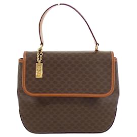 Céline-Celine Coated Canvas Bag-Brown,Golden
