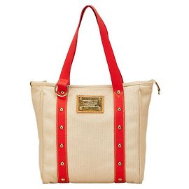 Louis Vuitton Antigua Canvas Tote Bag Rot Beige