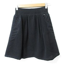 Chanel Wool Knit Mini Skirt Black