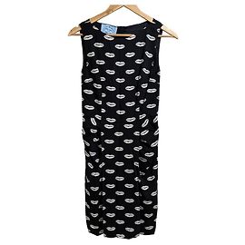 Vestido con estampado de labios Prada Negro