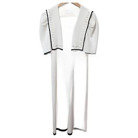 Autre Marque Strickkleid mit Matrosenkragen CELFORD Weiß