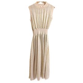 Autre Marque Vestido Longo de Jacquard com Poás DRESSTERIOR Bege