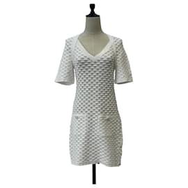 Chanel Coco Mark Strickkleid Weiß