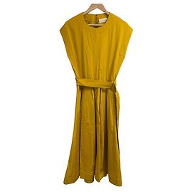 Autre Marque Vestido largo de algodón rayón con mangas francesas CYCLAS Amarillo