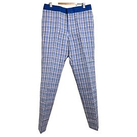 Autre Marque Pantalones básicos de cuadros Nanako M.SUMMER Azul