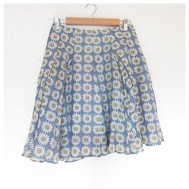 Paul Smith BLACK Silk Blend Skirt Blue