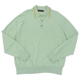 Autre Marque Polo in cotone a maglia a maniche lunghe CABaN Verde Verde chiaro