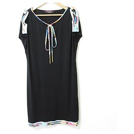 Autre Marque LEONARD Kleid mit Blumenmuster Schwarz