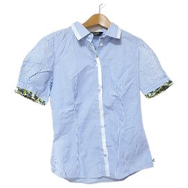Camicia a maniche corte a righe Paul Smith BLACK LABEL Blu