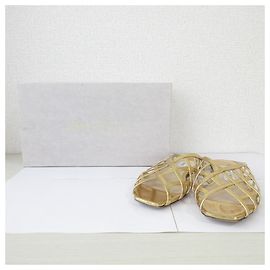 Mule piatte a punta quadrata Jimmy Choo D'oro