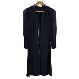 Robe 100% Soie Valentino Bleu Bleu Marine