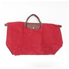 Bolsa 2 em 1 de nylon e couro Le Pliage da Longchamp Vermelho