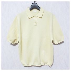 Autre Marque Mila Owen Polo Strickpullover mit Formärmeln Gelb