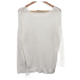 Autre Marque Pull en maille Gima à col bateau Liesse Blanc