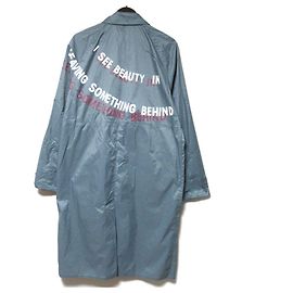 Valentino Back Print Nylon Coat Brown Light blue