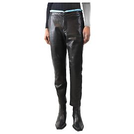 Rag & Bone Calças de couro pretas - tamanho UK 6 Preto