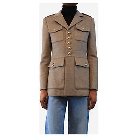 Céline Brauner Kaschmir-Utility-Mantel - Größe UK 6 Braun