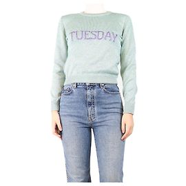 Alberta Ferretti Grüner Lurex Dienstag-Pullover - Größe UK 10 Grün