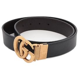 Gucci Black GG Marmont leather belt Black