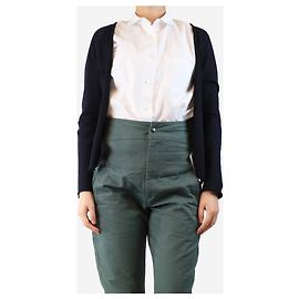 Autre Marque Navy blue wool-blend open cardigan - size M Navy blue