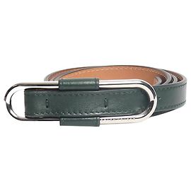 Ralph Lauren Dark green leather thin belt Green