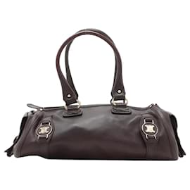 Céline-Dark brown leather Boston bag-Brown