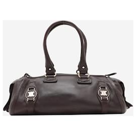 Céline-Dark brown leather Boston bag-Brown