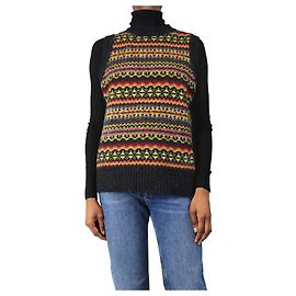 Autre Marque Dunkelgrauer Fair Isle Strickweste - Größe XS Grau