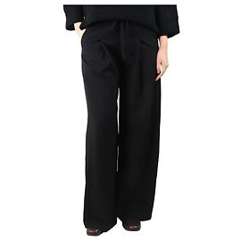 Autre Marque Schwarze plissierte weite Hose - Größe UK 8 Schwarz