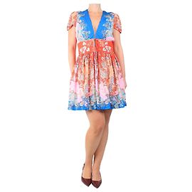 Sandro Vestido midi floral rojo - talla UK 10 Roja