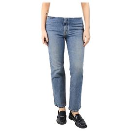 Khaite Blue light wash ribcage jeans - size UK 10 Blue