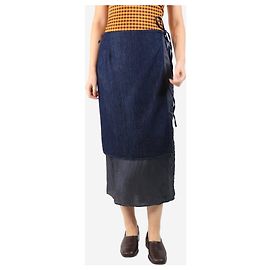 Dries Van Noten Falda envolvente de mezclilla azul - talla UK 12 Azul