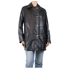 Loewe Schwarzer Lammledermantel - Größe UK 8 Schwarz