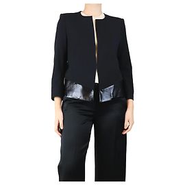 Helmut Lang Black blazer with leather details - size UK 8 Black