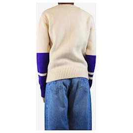Calvin Klein-Cream crew neck wool jumper - size XS-Cream