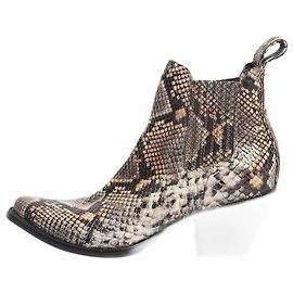 Mexicana Botas de tornozelo ocidentais em pele de cobra marrom - tamanho EU 39 Marrom