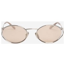 Miu Miu Silver oval sunglasses Silvery