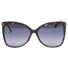 Max Mara Óculos de sol oversized em tartaruga marrom Marrom