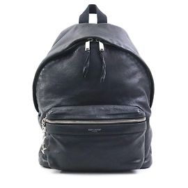 Yves Saint Laurent Black Leather Backpack Black