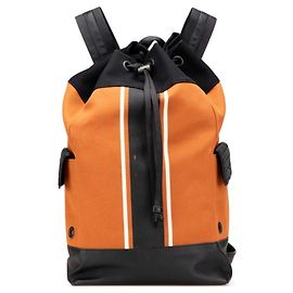 Bottega Veneta Intrecciato Backpack Black Orange