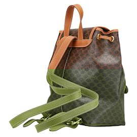 Céline-Celine Macadam Brown Leather Backpack-Brown