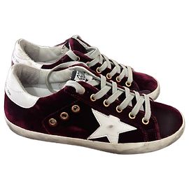 Baskets Golden Goose Superstar en velours bordeaux taille 35 Bordeaux