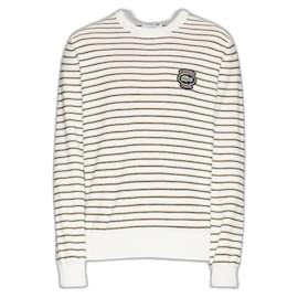 Pull Lacoste blanc à rayures en coton taille L Blanc