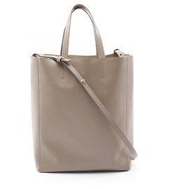Céline Celine Vertical Small Cabas Leather Tote Bag Brown