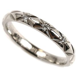 Chanel Matelassé Pt950 Platin-Diamantring Silber Metallisch