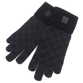 Louis Vuitton Neo Petit Damier Wool Gloves Black