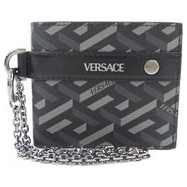 Versace Leder Geldbörse Schwarz
