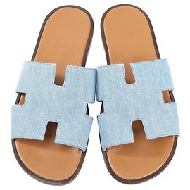 Hermès HERMES Izmir Denim Sandalen in Hellblau, Größe 43 EU Blau