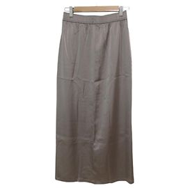 Autre Marque Allureville Satin Lange Rock Grau