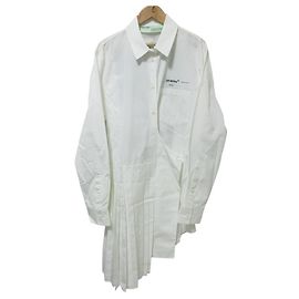 Off White Robe plissée asymétrique enveloppée Off-White Blanc